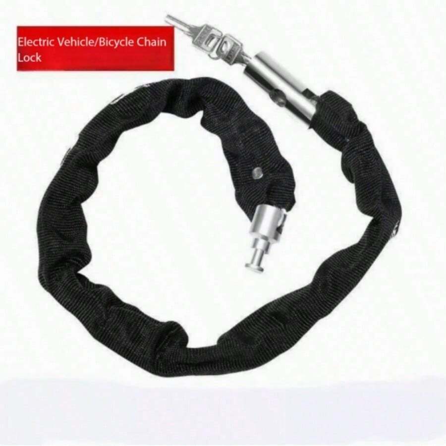 1pc WEST BIKING Bicycle Anti-Theft Key Lock, Suitable For Mountain Bike, Electric Bike, Motorcycle, Moped Chain Lock - Multicolor - View 1