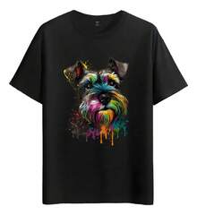 Camiseta Muscle Freaks con diseño de Schnauzer Miniatura Colorido - Blanco - Ver 6