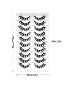 10 Pairs Fairy-Style False Eyelashes Set - Delicate Mixed Set For Natural Makeup, 0.05mm Thin Thickness, Curly Style For Cat Eye & Doll Eye Effect, 10-15mm Length - Suitable For Cosplay & Anime, Reusable For Beginners - View 7