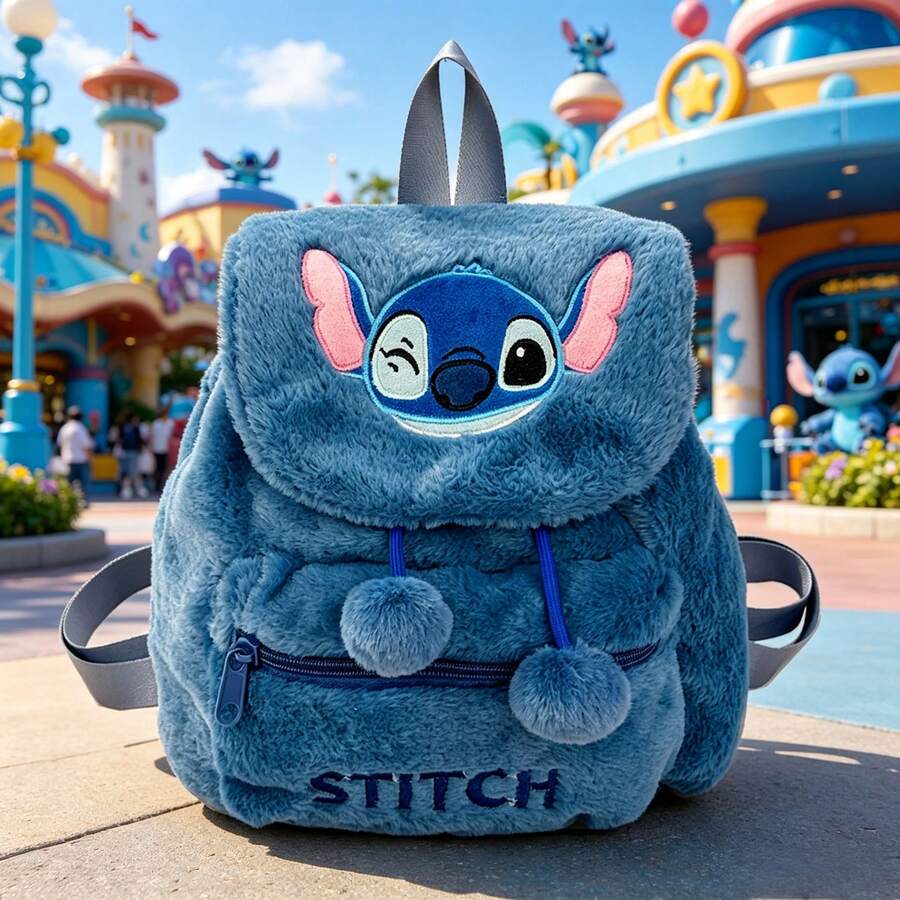 Balo/Túi đeo vai dây rút dung tích lớn Lilo & Stitch bằng bông, có dây đeo vai điều chỉnh được, phù hợp cho trẻ em cả bé trai và bé gái. Hoàn hảo cho đi học, đi làm và du lịch. Cũng là một món quà hoặc phụ kiện tuyệt vời. - A - Xem 1