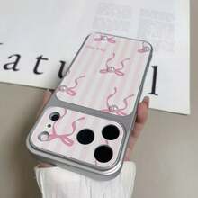 1 pieza Funda de teléfono a prueba de golpes con textura de aerosol mate de TPU, decoración de lazo a rayas colorido, compatible con iPhone 15/15 Pro/15 Plus/15 Pro Max/16/16 Pro/16 Plus/16 Pro Max/17 Pro Max - Multicolor - Ver 2