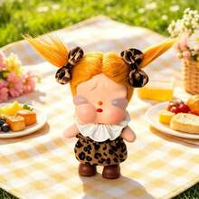 1pc Leopard Print Dress + Bow + Scarf + Shoes Set, Suitable For Dolls, Back To School Gift, Birthday/Holiday Gift[Doll Clothes Only] - Brown - View 5