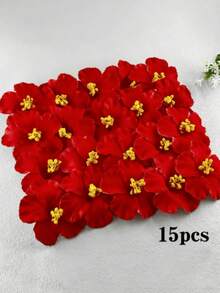15 piezas de pinzas para el cabello con flor de hibisco hawaiana roja de verano - Accesorios de flores de plástico coloridos para vacaciones en la playa, viajes y uso casual, accesorios elegantes para el cabello, accesorios de playa, artículos esenciales para vacaciones, estilo tropical, accesorios duraderos para el cabello, pinzas de garra - Rojo - Ver 4