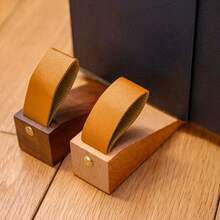 1pc Solid Wood Door Stopper Door Blocker Raised Creative Anti-Closing Door Wedge Bedroom Mobile Top Door Wooden Anti-Collision Door Stopper With Non-Slip Pad Door Stopper RV Camping Essential Soft Dumpling Kitchen Kitchen Organizer Door Gap Draft Stopper Door Lock Stop - Multicolor - View 4