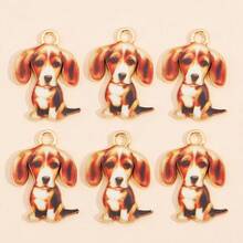 10pcs Cute Cartoon Puppy Pendant, Enamel Alloy Animal Charm For DIY Necklace, Keychain, Jewelry Accessories - Multicolor - View 6