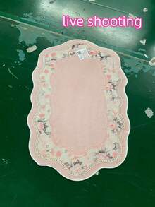 1pc Vintage French Asymmetrical Shaped Rug, Pink Pastoral Style Bedroom Decor Carpet, Living Room Rug, Bedside Rug, Doormat, Area Rug, Mat, Home Decor, Large Living Room Carpet, Room Decor, Washable Rug - Multicolor - View 7