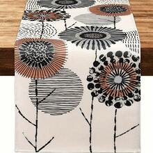 1PC Vintage Dandelion Linen Table Runner, Machine Washable, Multi-Scenario Farmhouse Decor For Kitchen, Dining & Living Room - Multicolor - View 3