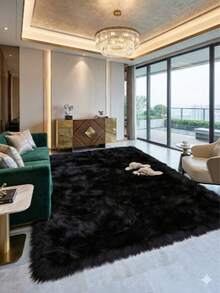 Luxury Shaggy Rug For Living Room Or Bedroom 2.00 X 1.40 - Hitam - View 2