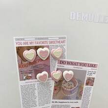 6pcs/12pcs Cute Dual-Color Heart-Shaped Fridge Magnets, Resin Fridge Stickers, Suitable For Office Whiteboard, Room Decor, Kitchen Decor, Home Decor, Valentine's Day Gift, Birthday Gift, Graduation Gift - Multicolor - View 7