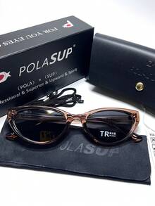 POLASUP New Cross-Border Retro TR90 Plug-In Temple Cat Eye Frame European & American Fashion Cool Vintage Cat Eye Small Frame Polarized Sunglasses For Women, Fashion Accessory Glasses With Free PU Glasses Case - Multicolor - View 12