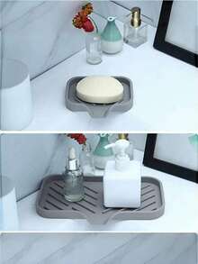 1pc Silicone Draining Rack, Kitchen Sink Splash Guard - Silicone Faucet Handle Drip Filter Tray, Dish Soap Dispenser, Faucet Back Sponge Holder Pad, Kitchen Sink Accessories, Suitable For Kitchen Countertop And Bathroom - Multicolor - View 2