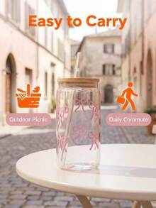 1pc - 16oz Clear Coffee Cup. This Large Capacity Outdoor Travel Beverage/Juice Cup Is Perfect For Use In Summer And Winter. It's An Excellent Gift For Birthday/Holiday Parties And Can Also Be Used As A Christmas Gift. - Multicolor - View 5