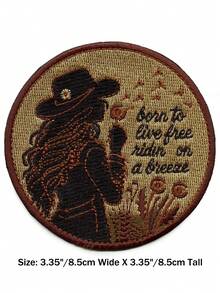 1pc "Born Free, Go With The Wind" Western Music Embroidered Patch Heat Transfer - Multicolor - View 8