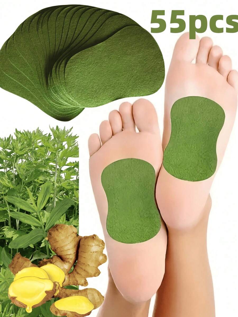 55pcs Ginger & Mugwort Pure Herbal Foot Pads - View 1