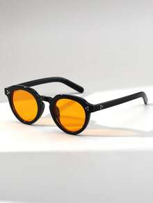 1 Pair Women's Round Rivet Thickened Retro Versatile Street Style Fashion Fashion Glasses - Multicolor - View 2