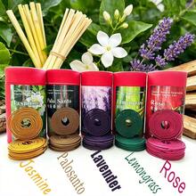 [Popular Choice]High-Quality Family Wholesale Pack 120pcs Colorful Strong Fragrance Incense Coils, Long-Lasting Aroma, Free Burning Triangle Holder, Convenient To Use, Multiple Scents Available: Rose, Lavender, Jasmine, Lemongrass, Palo Santo. - Multi Scents - View 1