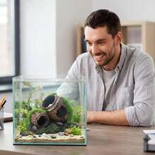 天然仿真苔蘚破碎桶水族景觀裝飾，魚蝦遊戲躲避處，適用於桌面魚缸與爬蟲棲息地 - 歡樂水族 - 查看 7