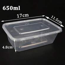 25/50/100 Plastic Food Containers Microwave Freezer Storage Boxes+LIDS - Clear Transparent - View 11