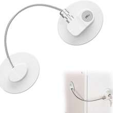 Candado de cadena redonda mejorado para refrigerador, adecuado para refrigerador, gabinete y cajón, freidora de aire, armario, ventana, ABS duradero con respaldo adhesivo, viene con 2 llaves, fácil de instalar, sin herramientas requeridas, blanco, negro - Multicolor - Ver 1