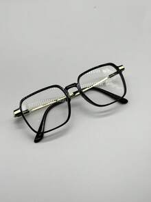 1pc Unisex Ultra-Lightweight Transparent Square Flat Lens Glasses, Multiple Colors Available, Suitable For Daily Office Use - Rust Brown - View 18