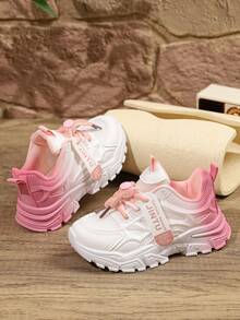 1 Đôi giày bệt màu gradient Unisex, thời trang và sành điệu cho trẻ em, đế mềm không thoáng khí, giày chạy bộ đa năng, phong cách, thích hợp cho học sinh mang hàng ngày, mọi mùa (Đế ngoài) - Hồng - Xem 7
