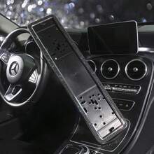 1 Peça Moldura de Placa de Licença em Aço Inoxidável com Strass e Lantejoulas, Tamanho Universal Russo, Adequada para Carros, Caminhões e SUVs, Acessório de Carro Feminino da Moda, Resistente à Ferrugem e Fácil de Instalar, Decoração de Carro Premium, Presente de Aniversário Ideal - multicolorido - Visão 10