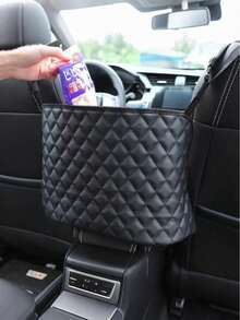 1pc Large Capacity PU Car Seat Back Organizer Net Bag. Multi- Functional Storage Bag For Phone, Cosmetics, Wallet, Key And Other Accessories - A - View 12