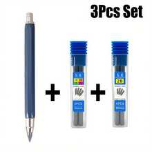 3pcs/Set 5.6mm Metal Mechanical Pencils, 2B/4B/6B/8B, Art Drawing Pencils With Lead Refills, For Engineering Drafting, Painting, Writing Stationery, Engineer Precision Writing Tools (1 Pencil + 2 Lead Boxes) - Multicolor - View 6