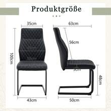 [Set Of 2] Dining Chairs With Diamond Pattern / Set Of 2 Modern Dining Chairs / High Backrest + Comfortable Seat Cushion / Non-Slip And Durable Metal Frame / Suitable For Dining Room, Living Room And Kitchen - 黑色 - 查看 4
