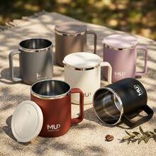 304 Stainless Steel Drinking Cup Portable Coffee Mug Double Layer Cup For Cold And Hot Drinks Sealed Reusable Tumbler - Multicolor - View 13