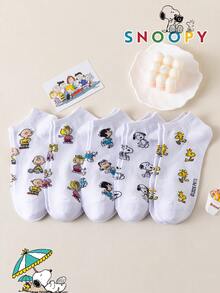 10/5/1 Paar Snoopy Herren Kurzsocken, Welpenmuster Niedrige Socken, Schweißabsorbierend Lässig Vielseitig Mode Sport Socken, Cartoon - Verschiedenfarbig - Übersicht 4