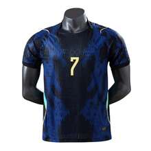 New Blue Jersey Of The Brazilian National Team - Men's Brazil T-Shirt. Made With Dryfit Technology, Anti-Sweat Fabric, Embroidered , World Cup Edition. - 巴西藍/黑球衣 - 查看 4