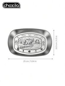choxila 1個不鏽鋼雕花盤，家用食物盤，適用於零食、水果、咖啡桌收納、野餐 - 餐盤 - 查看 10