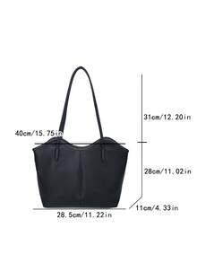 Large Capacity Handbag For Women, New Arrival Minimalist Commuter Shoulder Tote Bag - Black - View 2