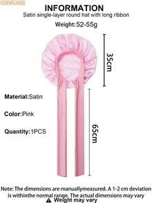 CONFLASS 1 chiếc mũ ngủ bằng lụa satin cao cấp - Kích thước có thể điều chỉnh, thoải mái, thiết kế buộc dây - Dành cho cả nam và nữ, dùng để chăm sóc tóc qua đêm, trang trí phòng tắm. - Nhiều màu - Xem 15