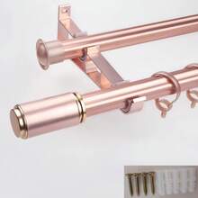 2 Sets Double Layer Curtain Rod Brackets, Metal Curtain Rod Support Brackets, Black Heavy Duty Curtain Rod Brackets With 4 Screws And Expansion Tubes, Suitable For Curtain Rod Wall Mounts, Can Support Up To 110.23 Lbs - 2 Curtain Rod Brackets + 4 Screws and Wall Anchors - View 11