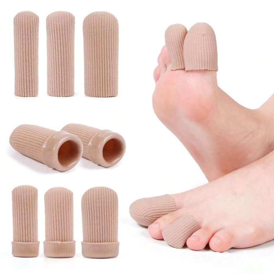 2pcs S M L Toe And Finger Protectors, Silicone Toe Caps With Closed Surface Fabric Cover, Prevent Friction, Blisters And Ingrown Toenails, Unisex - A - View 1