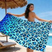 1pc Classic Leopard Print Beach Towel, Sand-Proof Quick-Dry Absorbent Microfiber Pool Towel, Animal Print Lightweight Summer Travel Swimming Beach Accessory - M - View 8