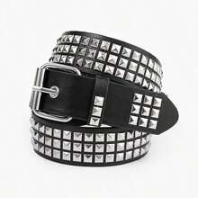 1 Stück Herren Niet Punk Stil Stift PU Leder Gürtel, geeignet für Halloween, Sommer, Schule lässig, Geschäftsanlässe, kann als Freund, Ehemann, Vater, Herren Alltags-Accessoire, Modeartikel, Teenager, Outdoor, Urlaub, Sport, Reise, Bohemien Stil, Vintage Herbst Accessoire, geeignet für Teenager, Jugendliche, Herren, lässig, Outdoor, Sport, Urlaub, Abschlussgeschenk, Geburtstagsgeschenk, Alltagskleidung. - Verschiedenfarbig - Übersicht 3