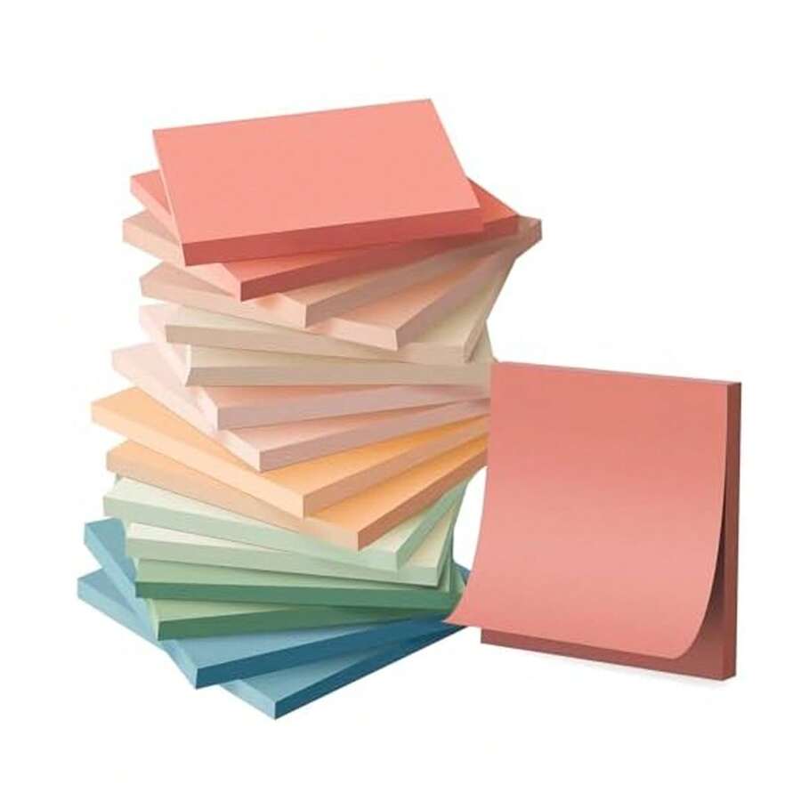 600pcs 3"X3" Vintage Color Self-Adhesive Sticky Notes, Suitable For Office, Home, Study And Daily Life, High Quality Adhesive Design, Firm And Non-Detachable - 3*3in Retro-colored Square Sticky Notes - View 1