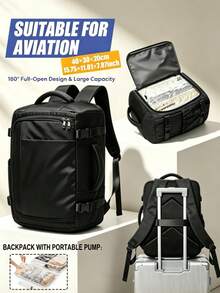 40*30*20cm Travel Vacuum Compression Backpack, With Portable Pump, 35L Handheld Vacuum Sealed Travel Bag With Vacuum System, Transparent Compression Bags, Packing Cubes, Multi-Pockets, Airline Approved Size, Practical Outdoor Commuter Student Backpack, Multiple Colors Available - Multicolor - View 2