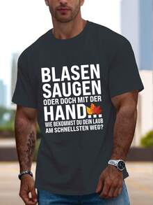 Camiseta divertida para hombres con frases en alemán - Parte superior de verano de manga corta con texto en alemán, camiseta casual de cuello redondo con frases en alemán, lavable a máquina para estudiantes de alemán y uso casual - Blanco - Ver 8