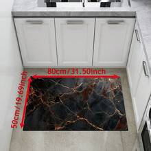 1pc, Home Decor, Marble Pattern Print, Diatom Mud Carpet, Easy To Clean, 3D Print Rectangular, Suitable For Entrance, Living Room, Kitchen, Bedroom, Hallway, Bathroom, Laundry Room - Polyester Carpet, Suitable For Indoor And Outdoor Home Decor - Multicolor - View 12