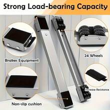 1pc 2-Pack Mobile Pulley Bracket Suitable For Refrigerator Washing Machine Universal Base Movable Pulley Bracket Drum High Support Rack Two Colors Are Available - Silvery Gray - 2 Pack - View 5