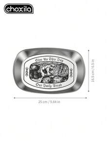 choxila 1個不鏽鋼雕花盤，家用食物盤，適用於零食、水果、咖啡桌收納、野餐 - 餐盤 - 查看 14