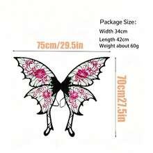 1PC New Adult Fairy Butterfly Wings, Perfect For Various Celebrations. Adorned With Embroidered Butterfly Wings Suitable For Female Attire Designs - Multicolor - View 11