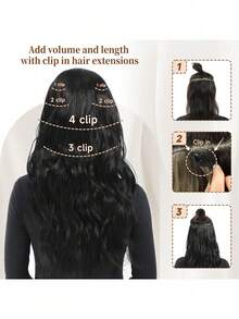 Juego de extensiones de cabello con clip para mujer - 6 piezas de extensiones de cabello largo ondulado con degradado de reflejos - Extensiones de cabello sintético suave y grueso de 22 pulgadas con clip (uso diario) - Marrón claro & Rubio - Multicolor - Ver 9