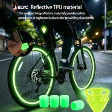 TUOGTCI 6pcs Color Night Cycling Reflective Tail Light & Valve Caps, High-Visibility Bicycle Accessory- No Batteries Required, Enhances Nighttime Visibility And Road Safety, Vehicle Safety Accessory, Emergency Warning Light For Mountain And Road Bikes - Multicolor - View 13