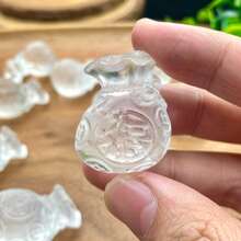 隨機 1 件高品質天然水晶禮品袋,生日禮物,男/女禮物,場景裝飾,水晶飾品,桌面裝飾 - 粉色 - 查看 7
