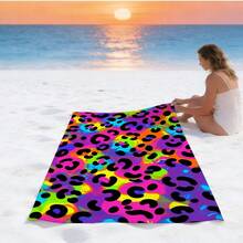 1 buah Handuk Pantai Motif Leopard Klasik, Handuk Kolam Renang Mikrofiber Tahan Pasir, Cepat Kering, dan Menyerap Air, Motif Hewan, Ringan, Aksesori Pantai untuk Perjalanan Musim Panas, Berenang, dan Perjalanan. - G - View 4